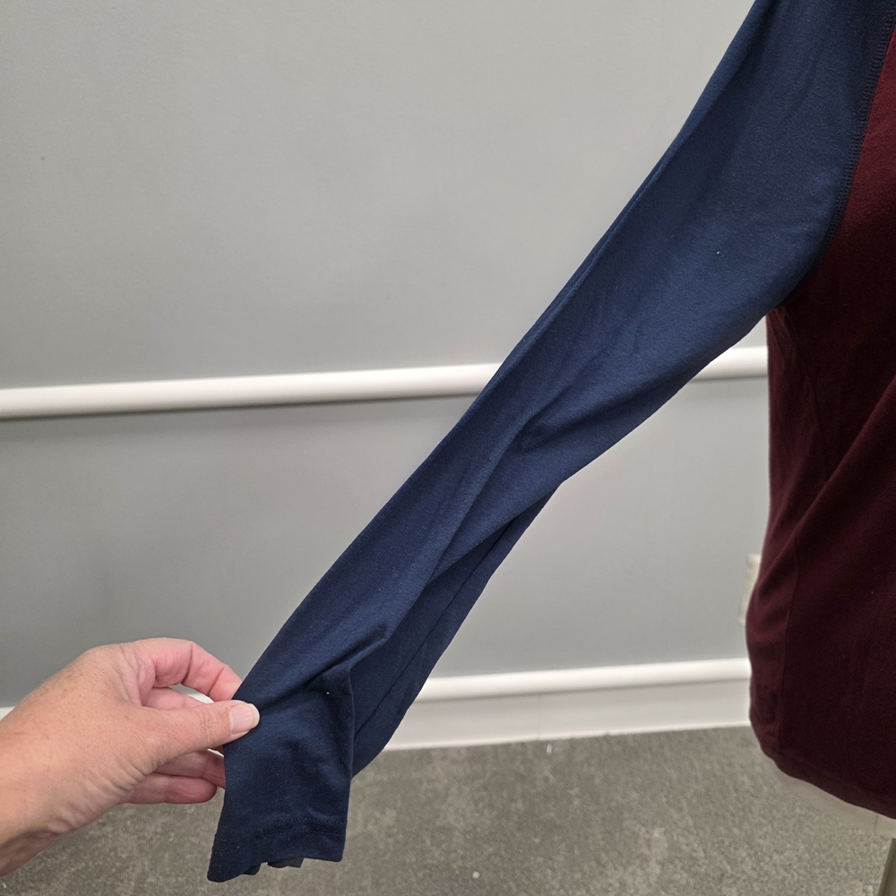 George Burgundy and Navy Long Sleeve Raglan Tee - Picture 4 of 9